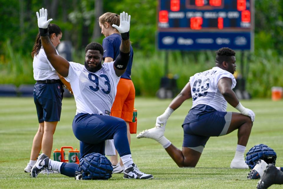 Justin Jones (93) is entering his second season with the Chicago Bears. He had some choice words for Packers fans on Tuesday that will add some extra juice to the rivalry.