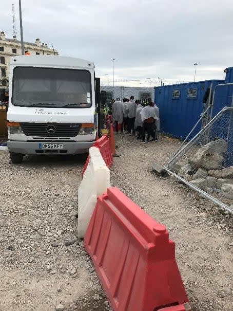 Thousands of asylum seekers who arrive on British shores in recent months have been held at a Tug Haven (HM Prison Inspectorate)