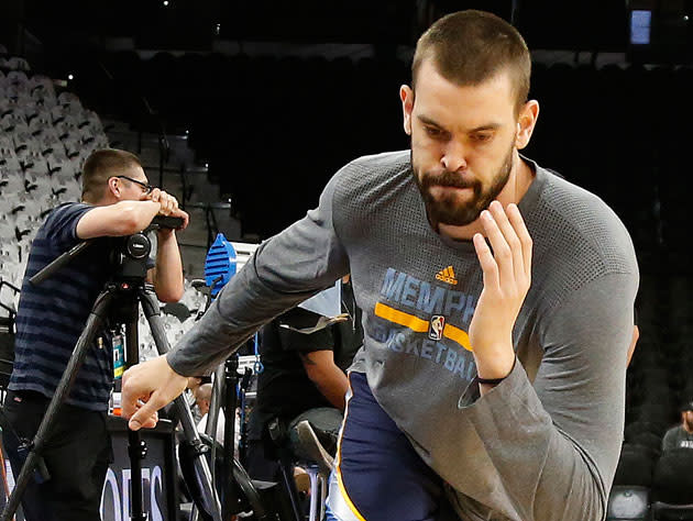 Marc Gasol winds up. (Getty Images)