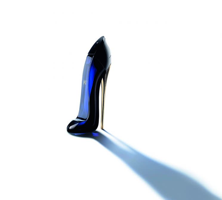 Herrera&#39;s new perfume packaging was inspired by a stiletto and it&#39;s power to be the ultimate weapon of seduction, conveying sensuality and empowerment. (Photo: Carolina Herrera)