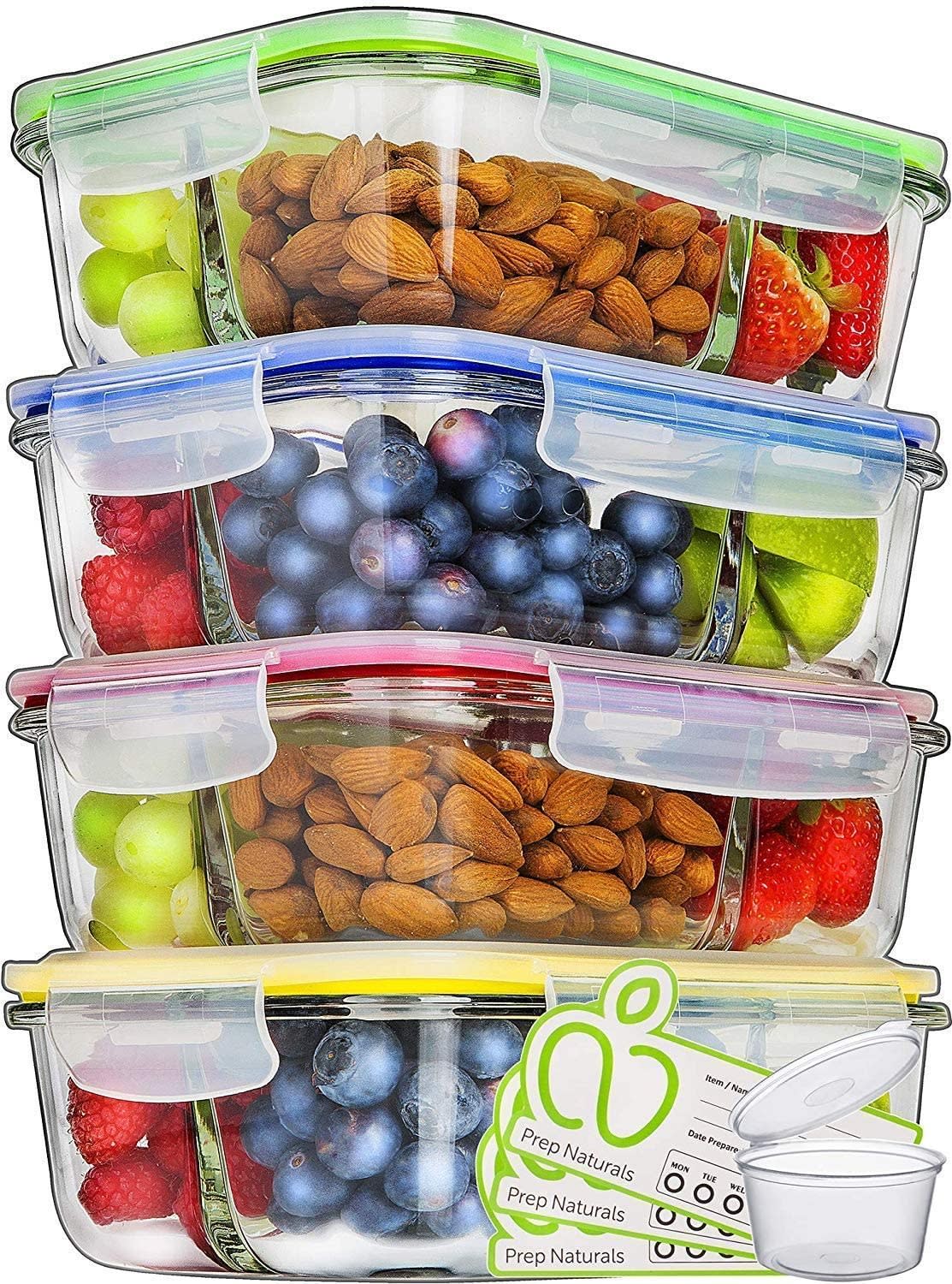 bento boxes for adults, Prep Naturals Glass Meal Prep Containers
