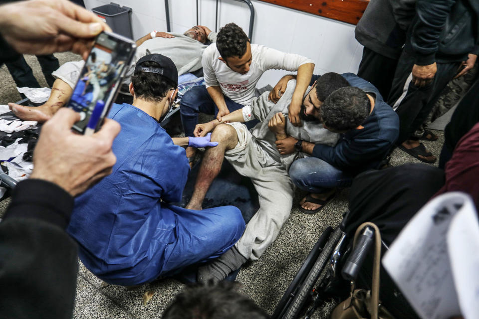 Palestinians, arrested by Israeli soldiers, taken to hospital after their release (Abed Rahim Khatib / Anadolu via Getty Images)