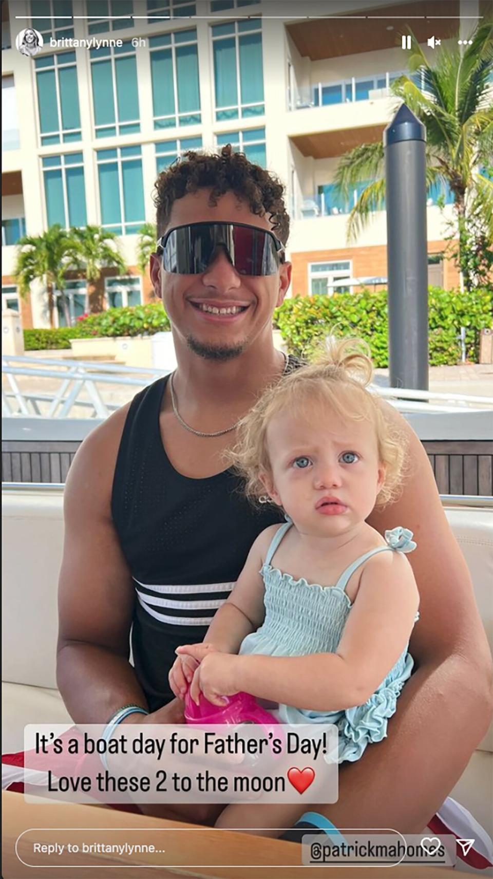  Brittany Mahomes Celebrates Patrick on Father's Day, Baby’s First Boat Ride . https://www.instagram.com/p/Ce_QgpiOcj-/?hl=en