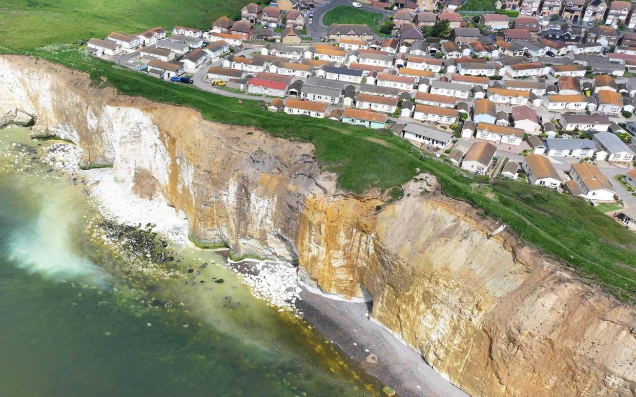 There have already been two cliff falls by Newhaven Heights static caravan park