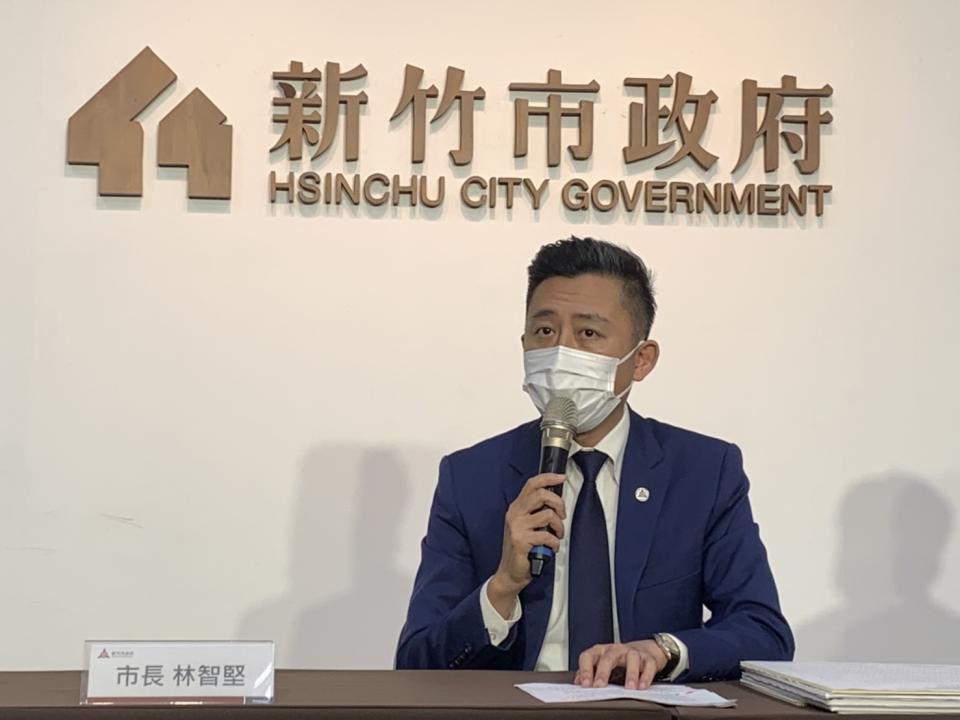 林智堅昨天在新竹市政府舉行記者會，譴責國民黨透過扭曲方式、抹黑「奧步」侮辱他的人格。（中央社檔案照）