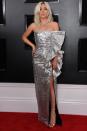<p>Lady Gaga was every bit the star as she hit the red carpet, ahead of a big night for her song “Shallow,” from <em>A Star Is Born</em>, wearing a standout silver dress. </p>