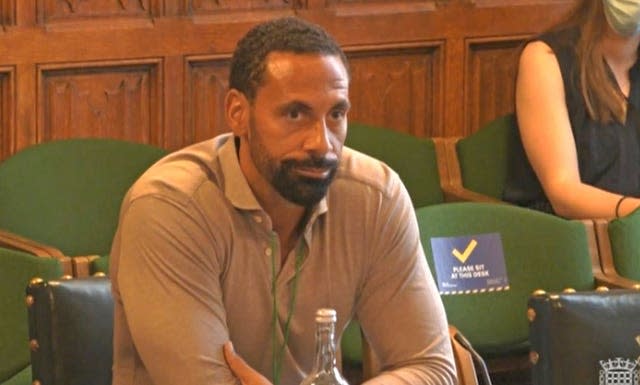 Rio Ferdinand gave evidence to a joint committee of MPs and peers on Thursday 