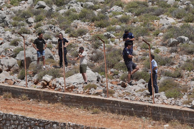 Search team at Agia Marina in Symi, Greece, where a body has been discovered