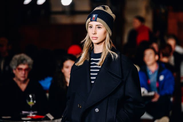 <p>Nina Westervelt/WWD via Getty</p> Scarlet Stallone on the runway at the Tommy Hilfiger RTW Fall 2024 show on Feb. 9, 2024, in New York