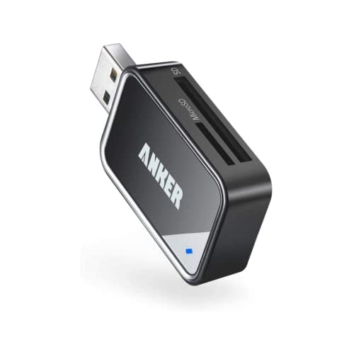 Anker 2-in-1 USB 3.0 SD Card Reader for SDXC, SDHC, SD, MMC, RS-MMC, Micro SDXC, Micro SD, Micr…