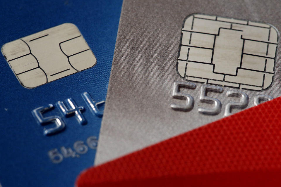 FILE – This June 10, 2015, file photo shows credit cards in Philadelphia. On Tuesday, Aug. 7, 2018, the Federal Reserve releases its June report on consumer borrowing. (AP Photo/Matt Rourke, File)