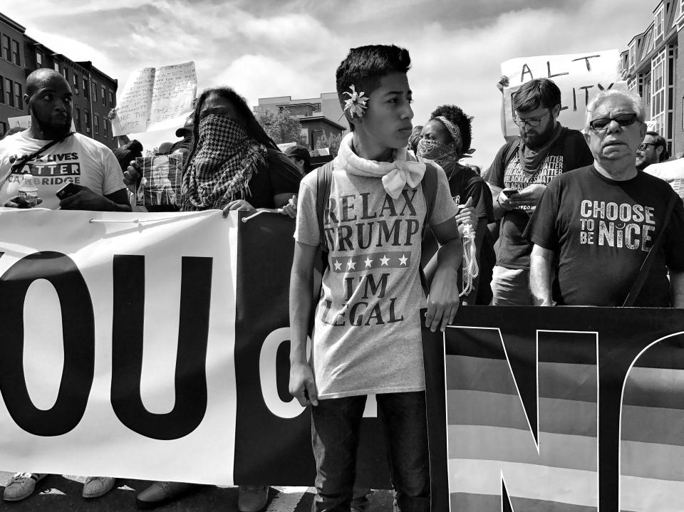 <p>A counterprotest against a “free speech” rally staged by conservative activists Aug. 19 in Boston. (Photo: Holly Bailey/Yahoo News) </p>