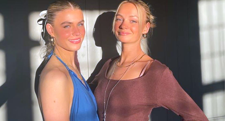 UK backpackers - and occasional Taylor Swift fand - Elsa James (left) and friend Nina.