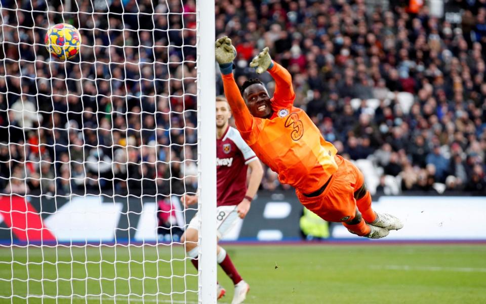 Edouard Mendy had a day to forget for Chelsea failing to stop a late mishit cross from Arthur Masuaku at his near post - ACTION IMAGES 