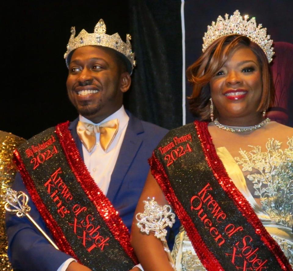 Krewe of Sobek XXI King Billy Roy Anderson and Queen Tamara Flentroy.