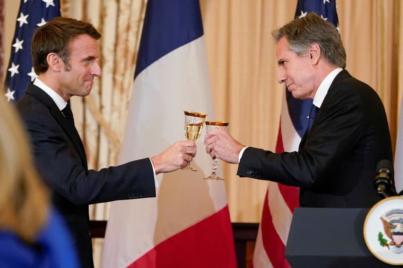 FILE PHOTO: France's President Macron official official visit to Washington
