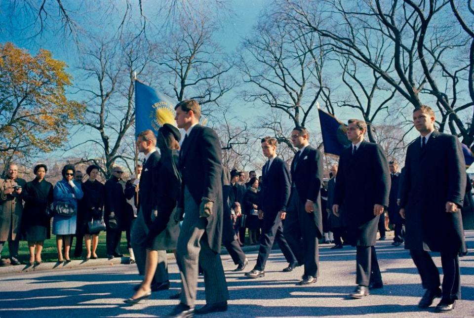 State funeral of President John F. Kennedy's procession to St. Matthew's Cathedral.