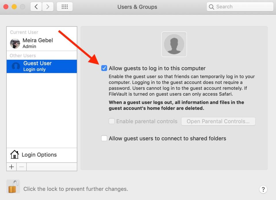 How to delete guest user on Mac