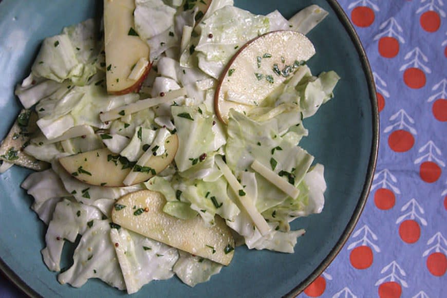 Torn Cabbage Salad With Apples and Pecorino from Not Eating Out in New York