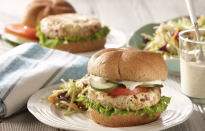 <p>These light and summery burgers are a terrific option for a weekend lunch or brunch. And the lemon pepper yogurt sauce comes together quickly with mayonnaise, Greek yogurt and lemon pepper seasoning. </p> <p><a href="https://www.thedailymeal.com/best-recipes/greek-chicken-burger?referrer=yahoo&category=beauty_food&include_utm=1&utm_medium=referral&utm_source=yahoo&utm_campaign=feed" rel="nofollow noopener" target="_blank" data-ylk="slk:For the Greek Chicken Burgers With Lemon Pepper Yogurt Sauce recipe, click here.;elm:context_link;itc:0;sec:content-canvas" class="link ">For the Greek Chicken Burgers With Lemon Pepper Yogurt Sauce recipe, click here.</a></p>