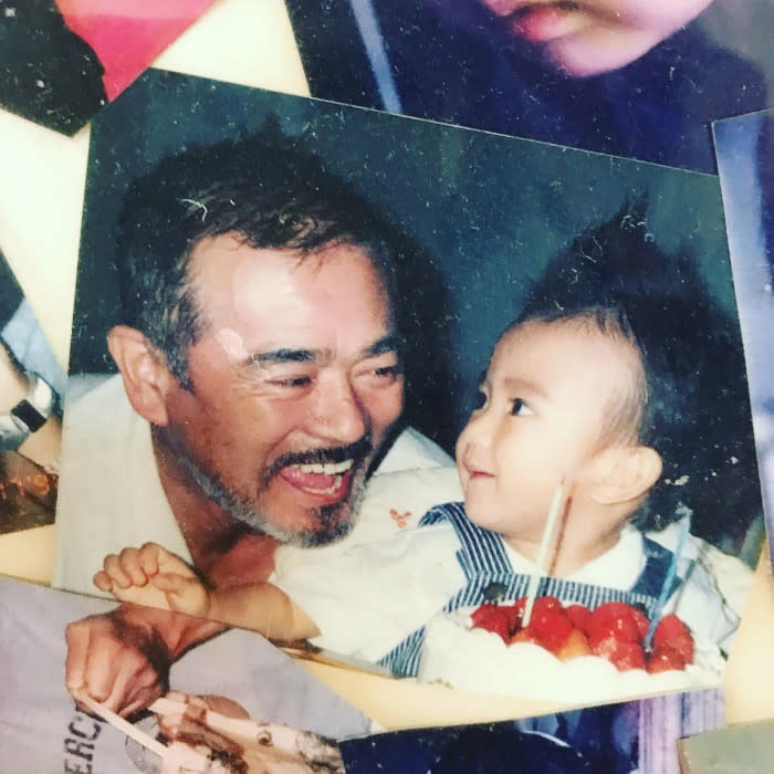 Little Mackenyu with his late dad Sonny Chiba