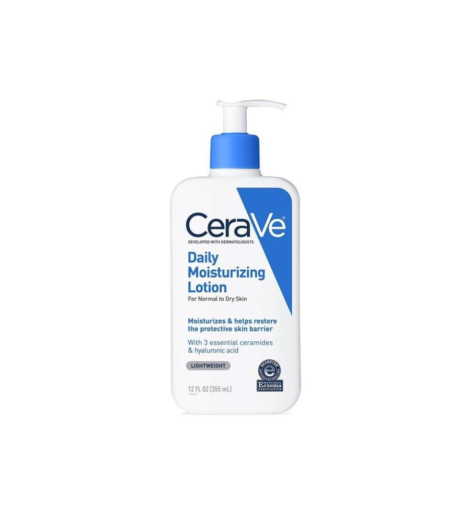 <p><strong>CeraVe</strong></p><p>amazon.com</p><p><strong>$12.74</strong></p><p>"One of the most reliable body lotions is CeraVe," says <a href="https://www.laserskinsurgery.com/Dermatologists/Jessica-J-Krant-MD-MPH" rel="nofollow noopener" target="_blank" data-ylk="slk:Jessica Krant" class="link ">Jessica Krant</a>, MD, a board-certified dermatologist for the Laser & Skin Surgery Center of New York. "It’s widely available at drugstores, well-tolerated, and a little more gentle and hydrating than some other popular brands." To complete your skincare routine, pick up the brand's <a href="https://www.amazon.com/CeraVe-Facial-Moisturizing-Lotion-AM/dp/B00F97FHAW?tag=syn-yahoo-20&ascsubtag=%5Bartid%7C10072.g.29037501%5Bsrc%7Cyahoo-us" rel="nofollow noopener" target="_blank" data-ylk="slk:facial moisturizer" class="link ">facial moisturizer</a>—a companion product formulated with SPF protection. </p>
