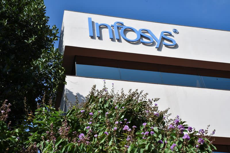 A general view of the Infosys headquarters before the press conference announcing the company's quarterly results in Bengaluru