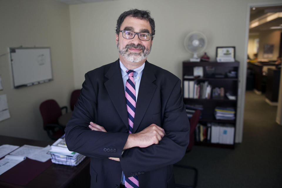 Mark Hetfield, president and CEO of HIAS, poses for a portrait in his office on K Street in Washington on Sept. 4, 2015. (Photo: Al Drago/CQ Roll Call via Getty Images)