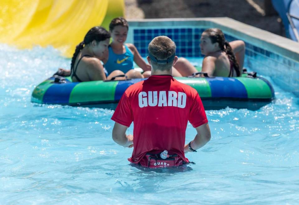 The park employs about 200 lifeguards.