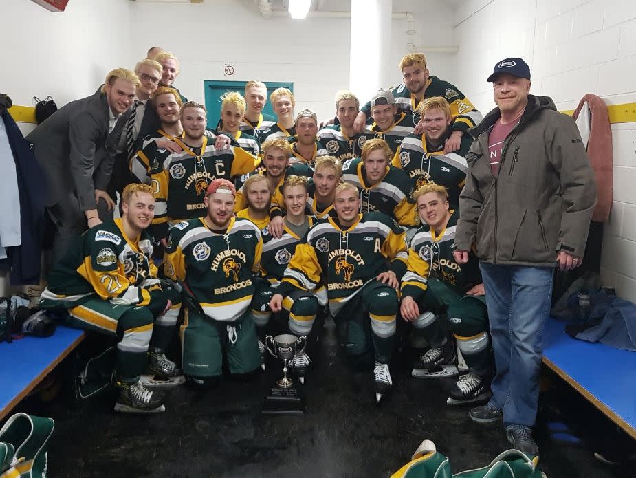 The Humboldt Broncos junior team after a victory last month: Twitter