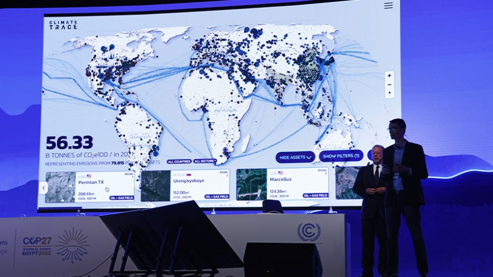 Mr Gore launched Climate TRACE at COP27 on Wednesday. Source: Getty 