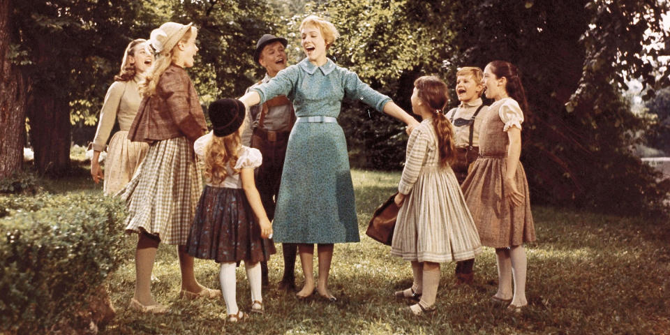 Julie Andrews with the von Trapp children in 