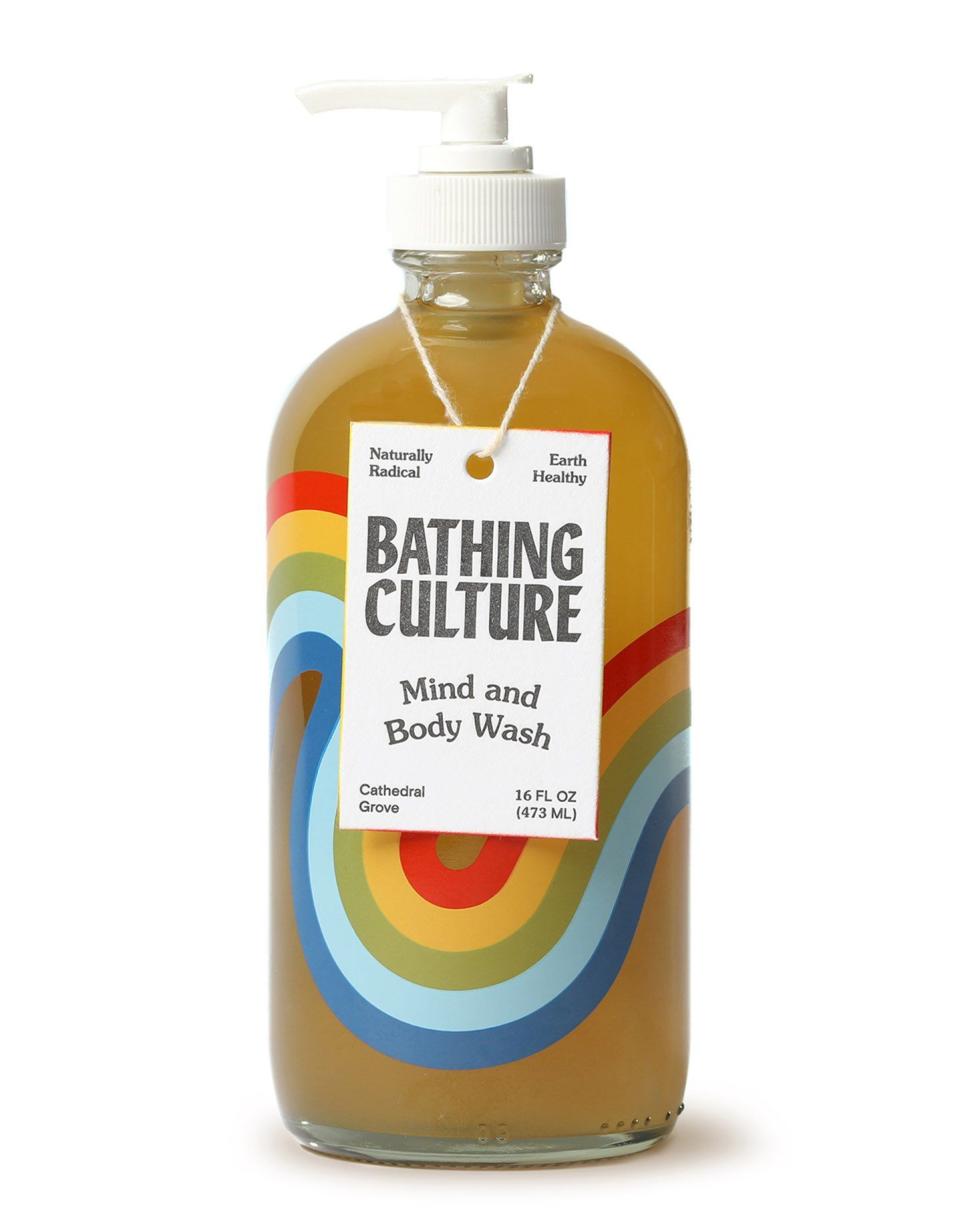 44) Refillable Rainbow Glass Mind and Body Wash