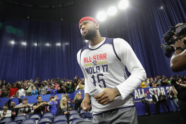 The Kings worked to finalize the trade of DeMarcus Cousins to the Pelicans during the All-Star Game last season. (Getty)