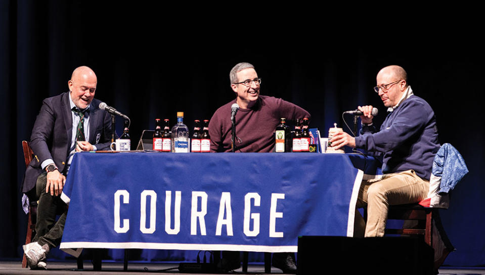 John Oliver bottom center says of the host, He is a brilliant writer and a deeply thoughtful and empathetic interviewer. He’s also extremely funny.