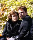 <p>On the set of the forgotten Bennifer movie, Jersey Girl, directed by Kevin Smith, in New York in 2002. The film came out two years later, after the pair had split. <br></p>