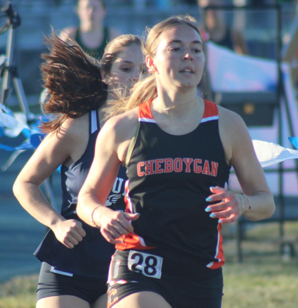 Cheboygan's Ava Bury finished second in the girls 800 at Thursday's Inland Lakes Invitational.