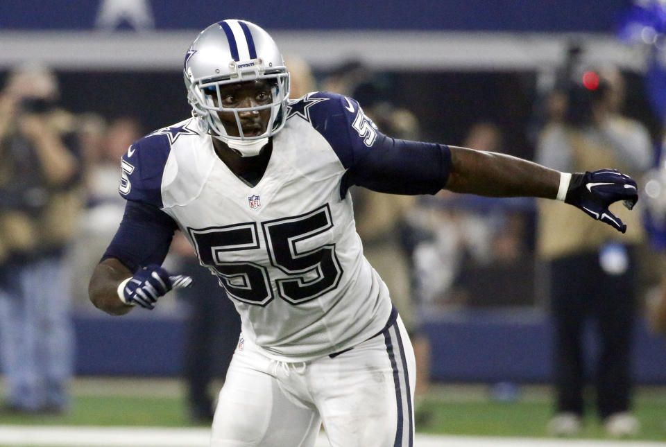 LB Rolando McClain in his last NFL season, 2015. He was conditionally reinstated by the league on Friday. (AP)
