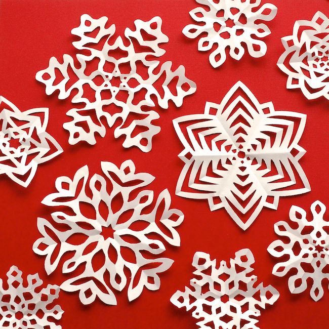 Fold-and-Cut Snowflakes