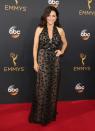 <p>Julia Louis-Dreyfus a remporté la soirée à plusieurs niveaux comme l'illustre sa belle robe à pois. <i>(Photo : Getty Images)</i></p>