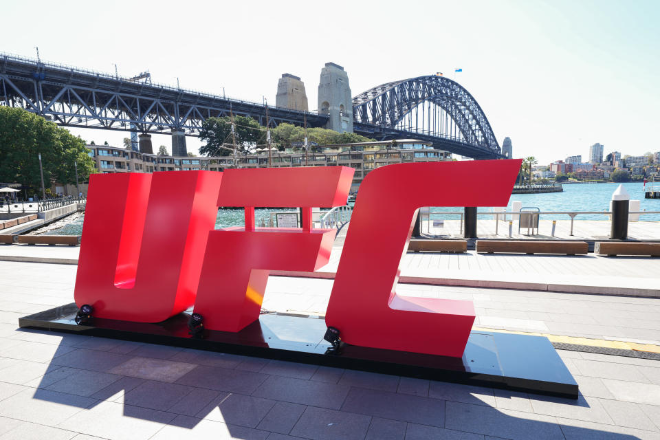 SYDNEY, AUSTRALIA - SEPTEMBER 05:  A general view of the UFC Letters at Campbells Cove, The Rocks on September 5, 2023 in Sydney, Australia. (Photo by Chris Unger/Zuffa LLC via Getty Images)