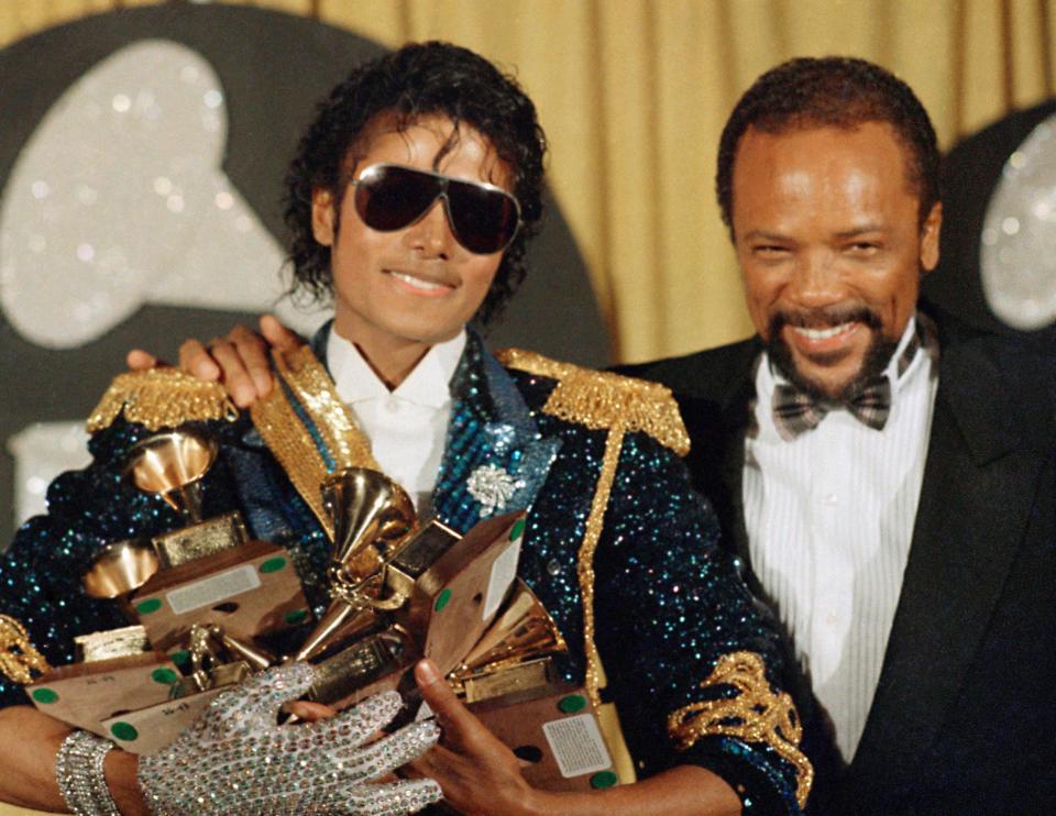 Michael Jackson is tied for the record for most Grammys won in one night, receiving eight awards at the 26th Grammys in 1984.