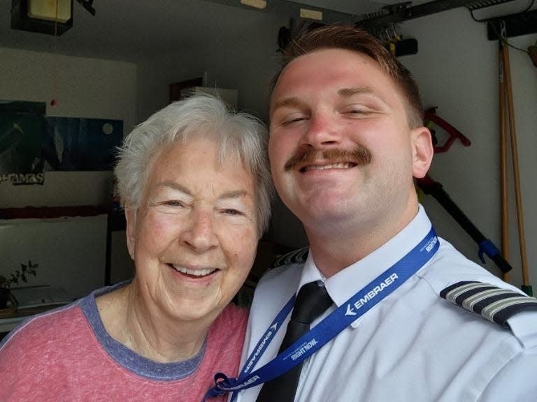 My husband and his grandma.