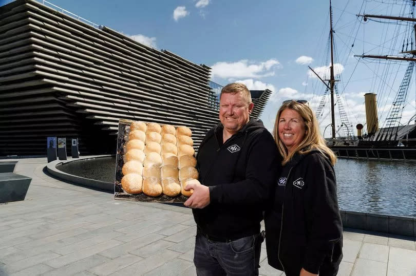 Paul and Katrina Allan are celebrating the launch of their Dundee Rolls