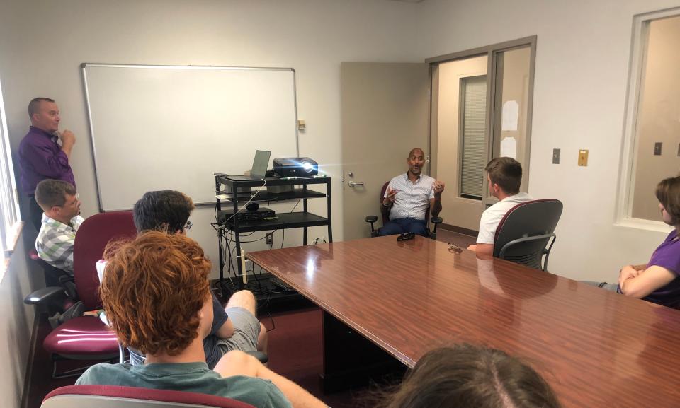 Award-winning filmmaker Keith Beauchamp speaks to students at Florida State University on Monday, Sept. 19, 2022, about a week before the world premiere of the "Till" film.