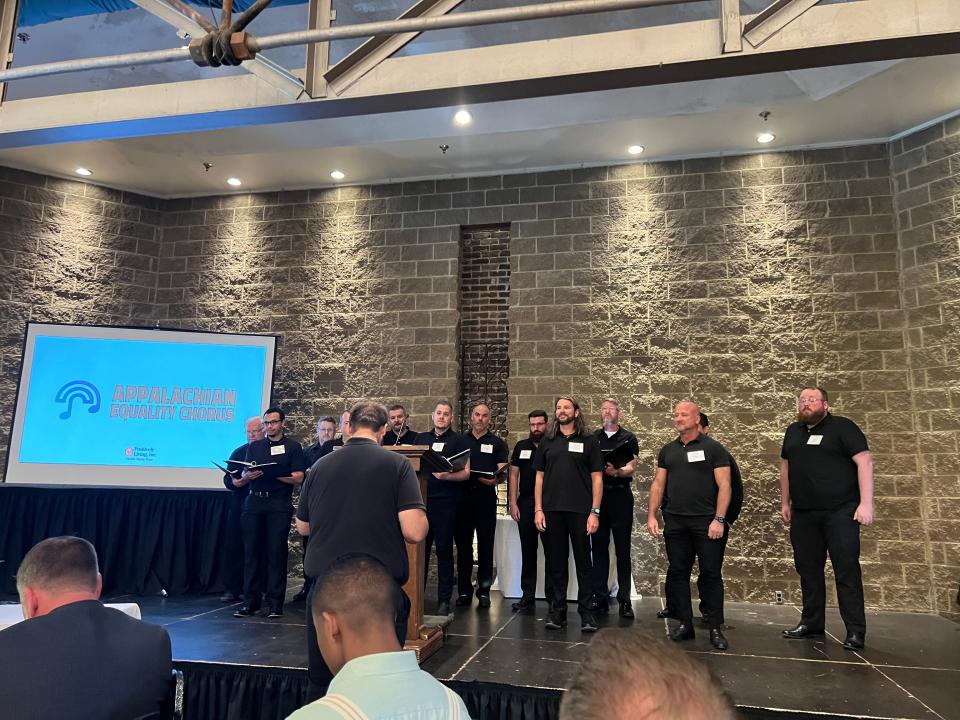 The Appalachian Equality Chorus provided beautiful, stirring renditions of “A Love That Will Never Grow Old” and “Celebrate” at the seventh annual People of Courage awards.