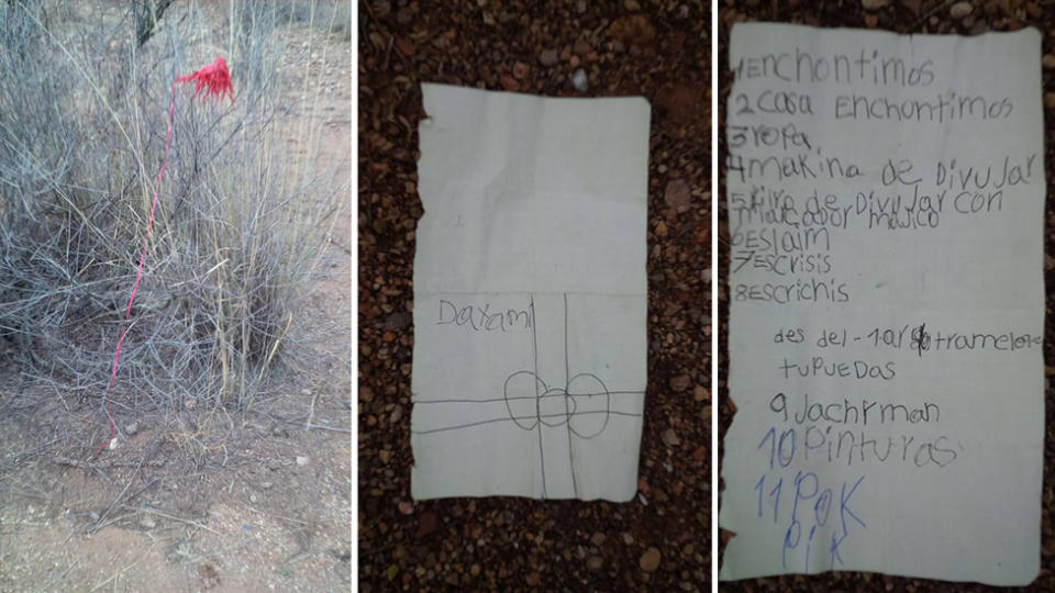 Randy Heiss found the little girl’s list attached to a deflated balloon while he was out walking his dog. Images: Facebook/Randy Heiss