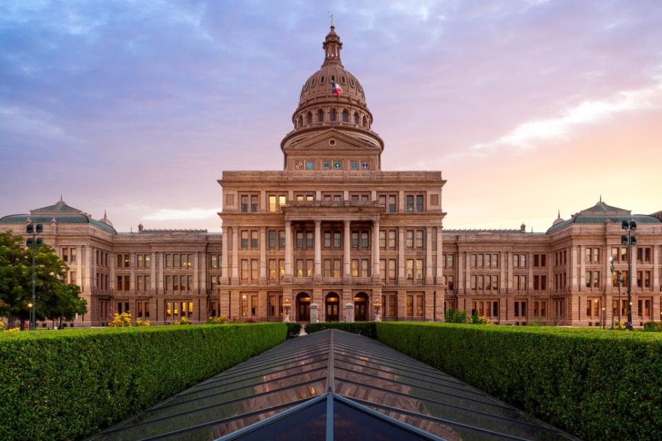 Texas Capitol, Dramatic Sunset, Austin, Texas, America