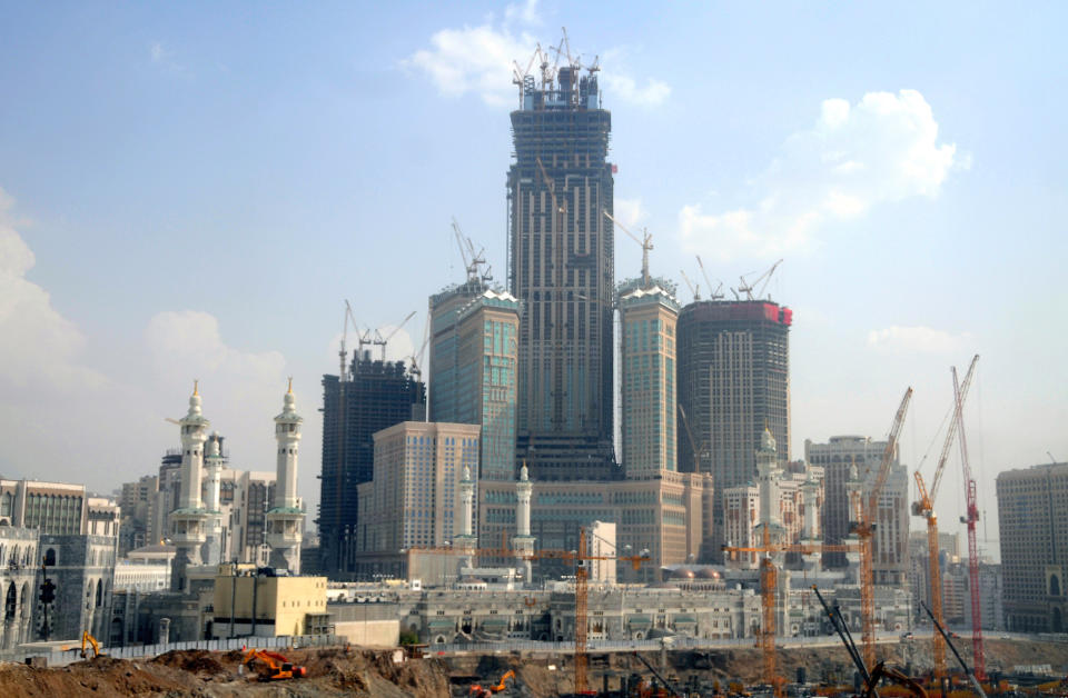 <strong>A picture shows the under construction Mecca Royal Clock Tower hotel complex in the holy Saudi city of Mecca on April 13, 2010.</strong>