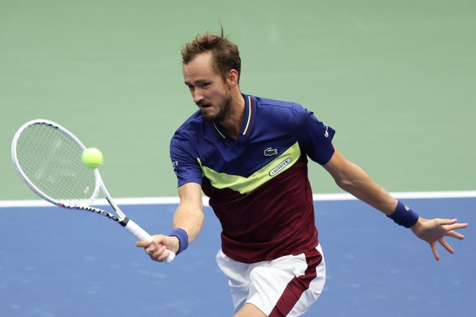 Struggle: Daniil Medvedev was not in top condition and couldn’t repeat his 2021 triumph (Getty Images)